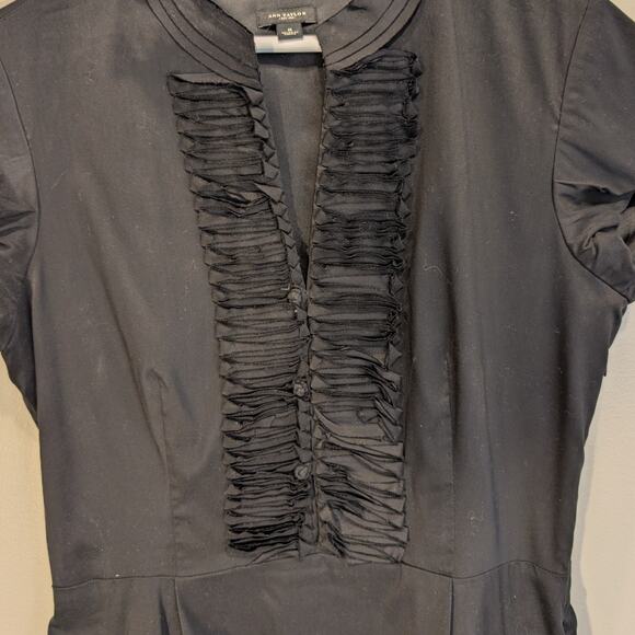 Ann Taylor Black Dress Pockets LBD Casual Office Brunch Church Festive - Size 8 - Picture 5 of 10